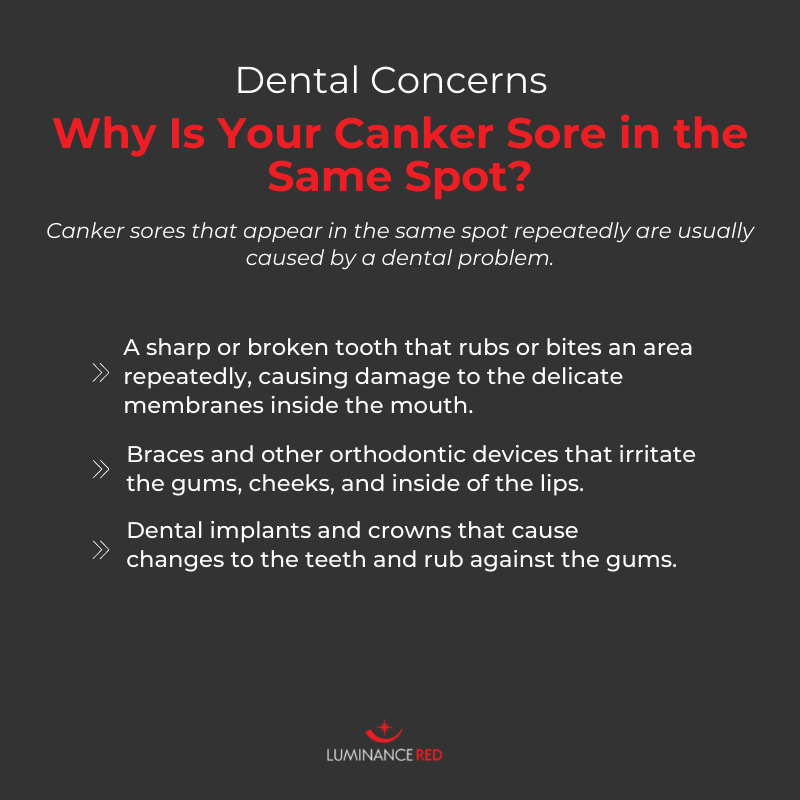 recurring canker sore in same spot